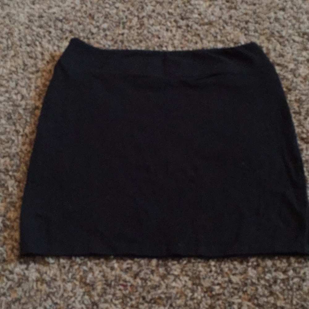 Black Cotton Pencil Skirt